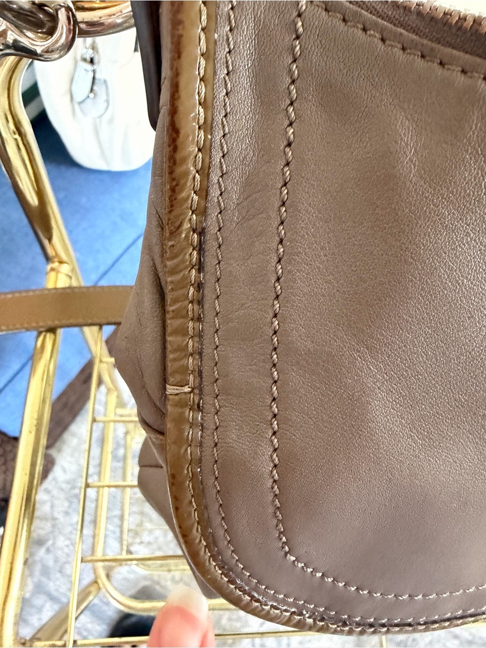 Coach Olive and Tan Leather Shoulder Bag - Picture 9 of 12